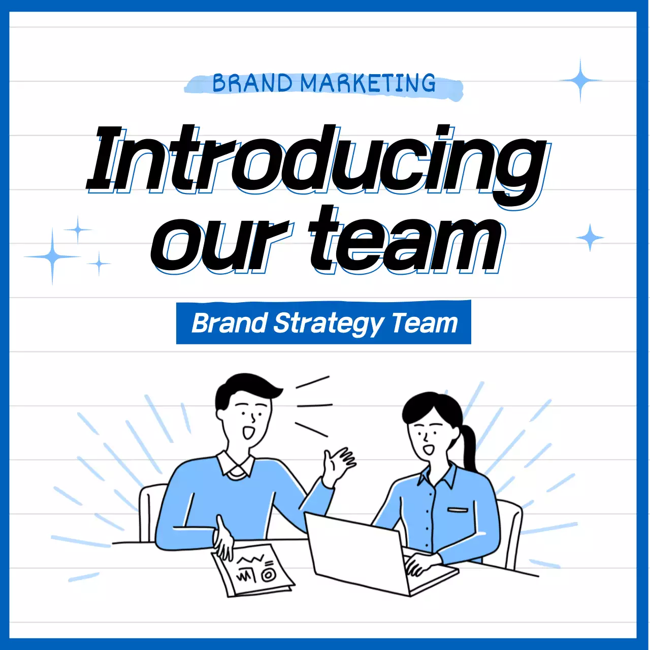 Team introduction with blue illustration theme CardNews