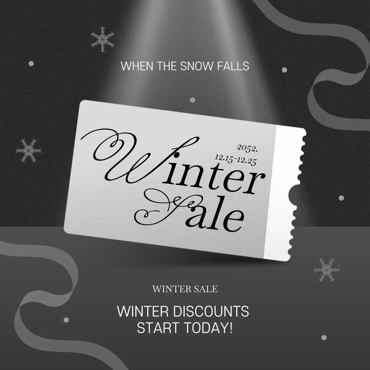 그레이 엘레강트 윈터 프로모션 소셜 미디어 포스트