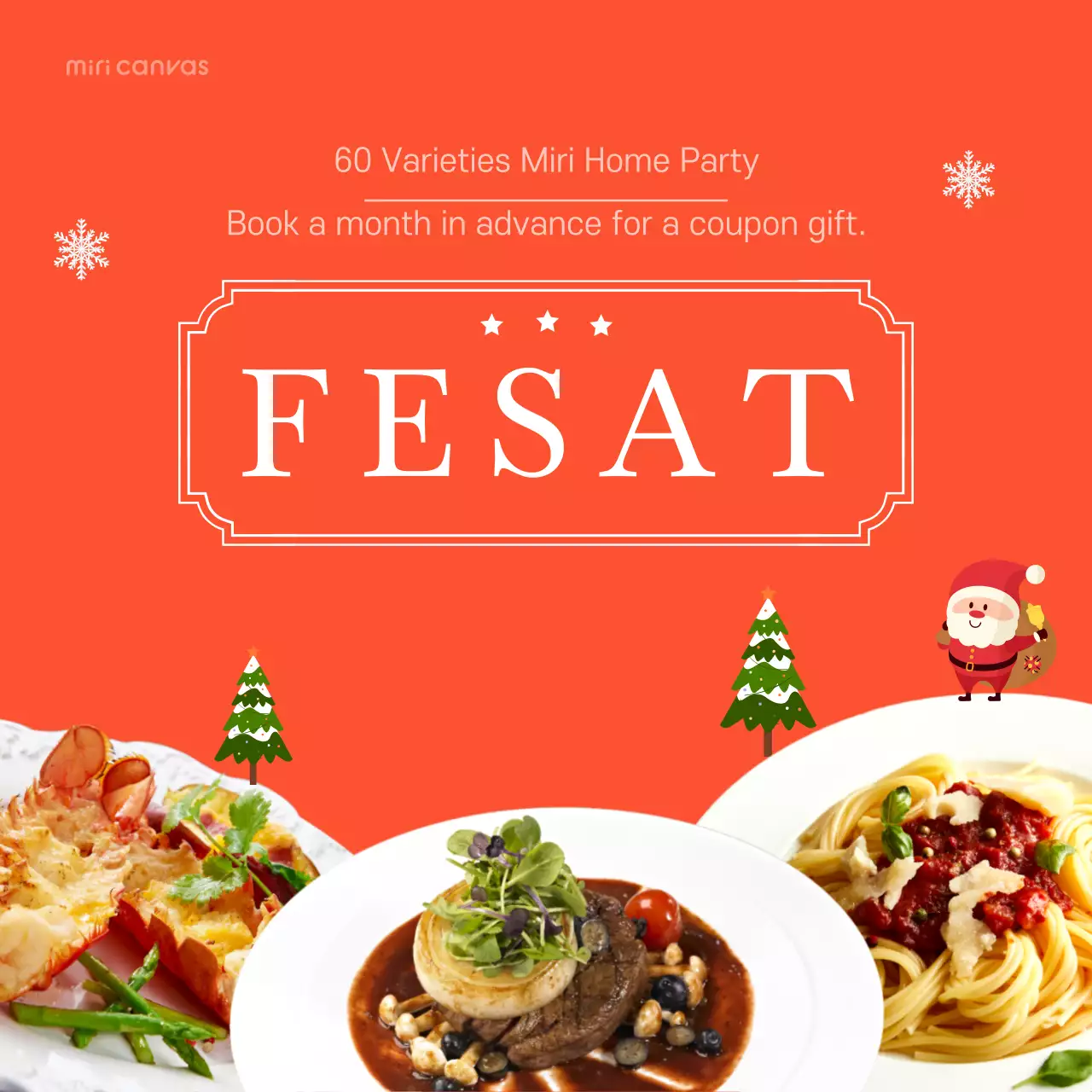 Orange Festive Party Promotion Social Media Post