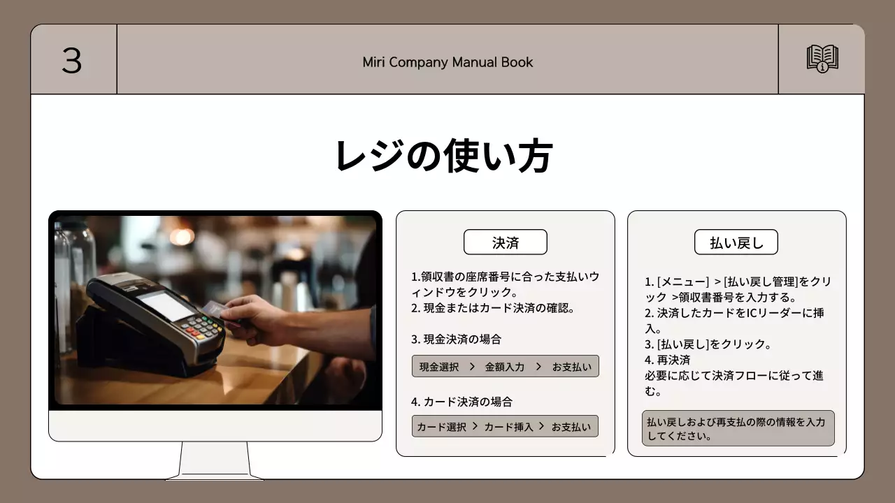 茶色 シンプル マニュアル ドキュメント プレゼンテーション