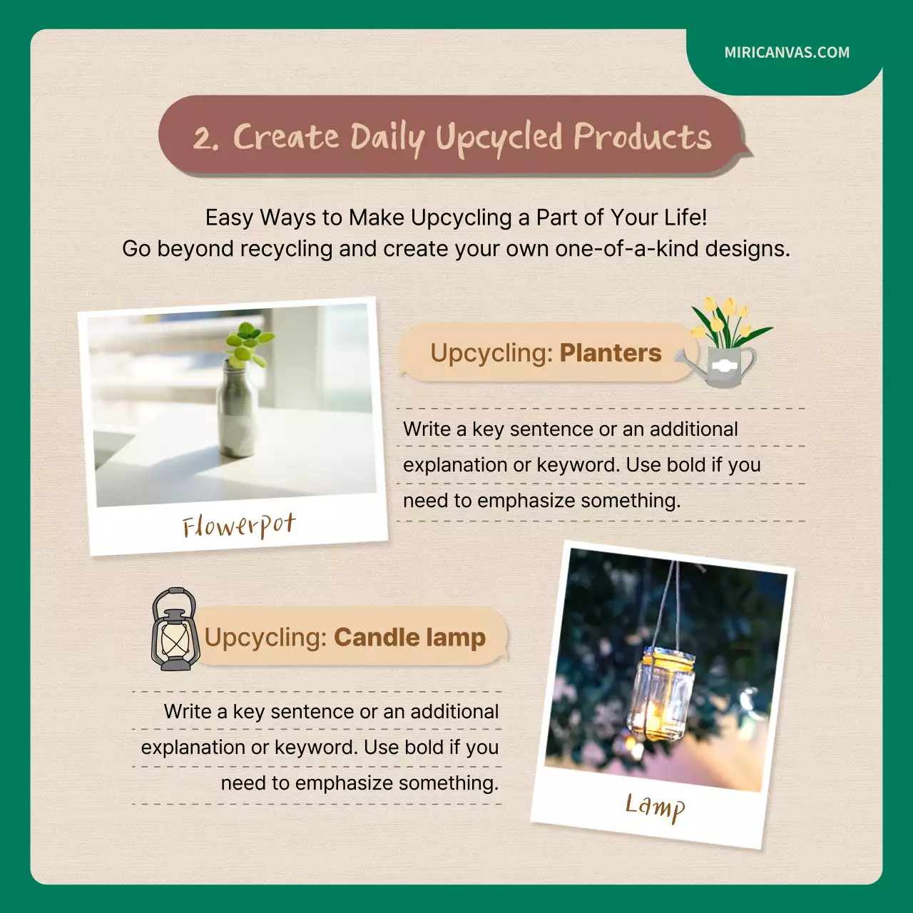 Green Trendy Upcycling Promotion Instagram Carousel