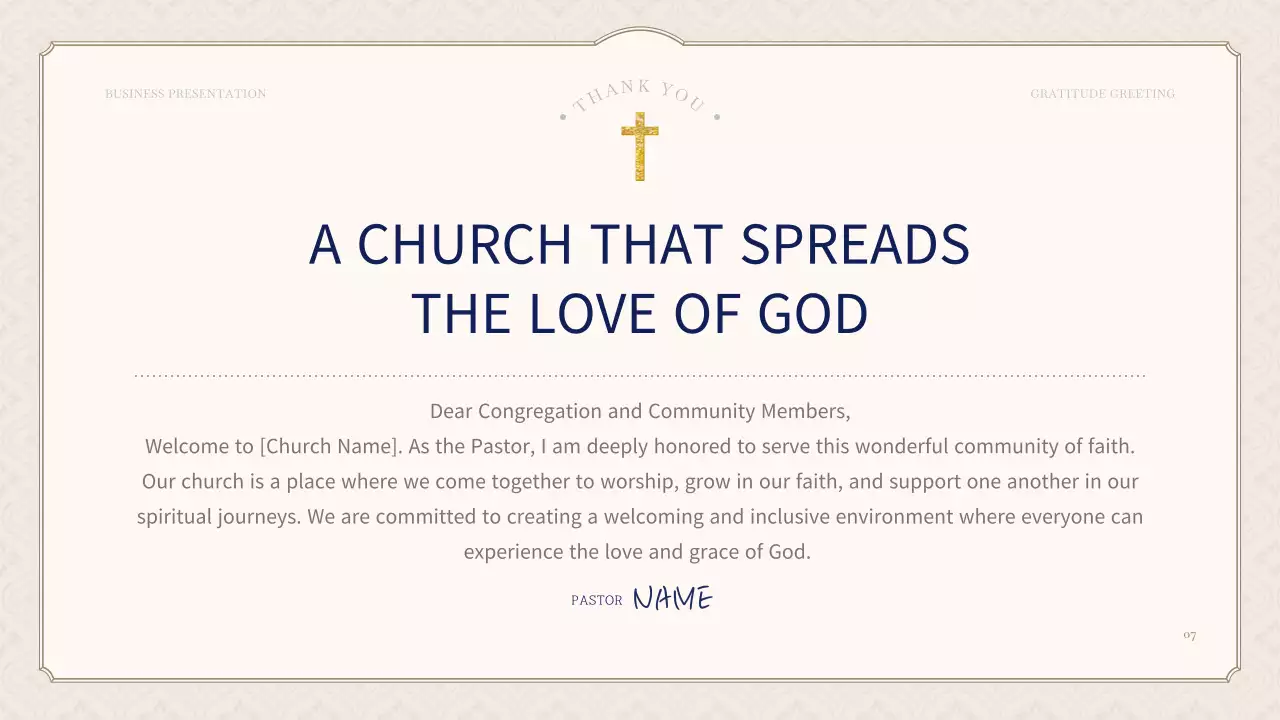 Navy Professional Greetings Template Presentation