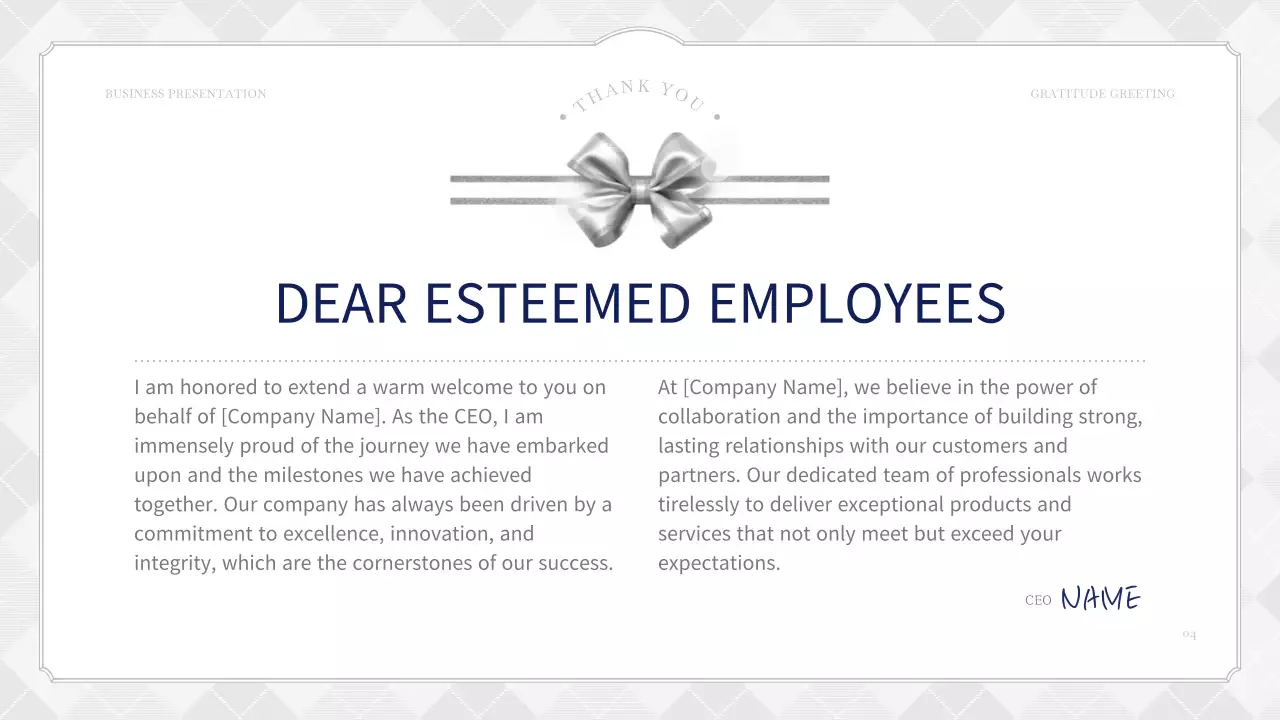 Navy Professional Greetings Template Presentation