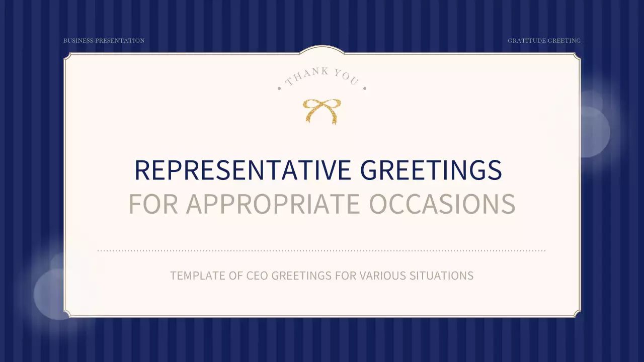 Navy Professional Greetings Template Presentation