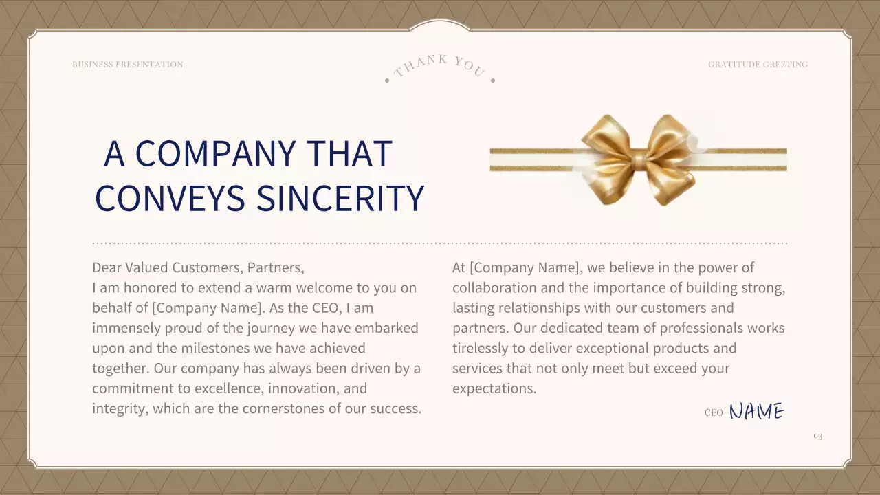 Navy Professional Greetings Template Presentation