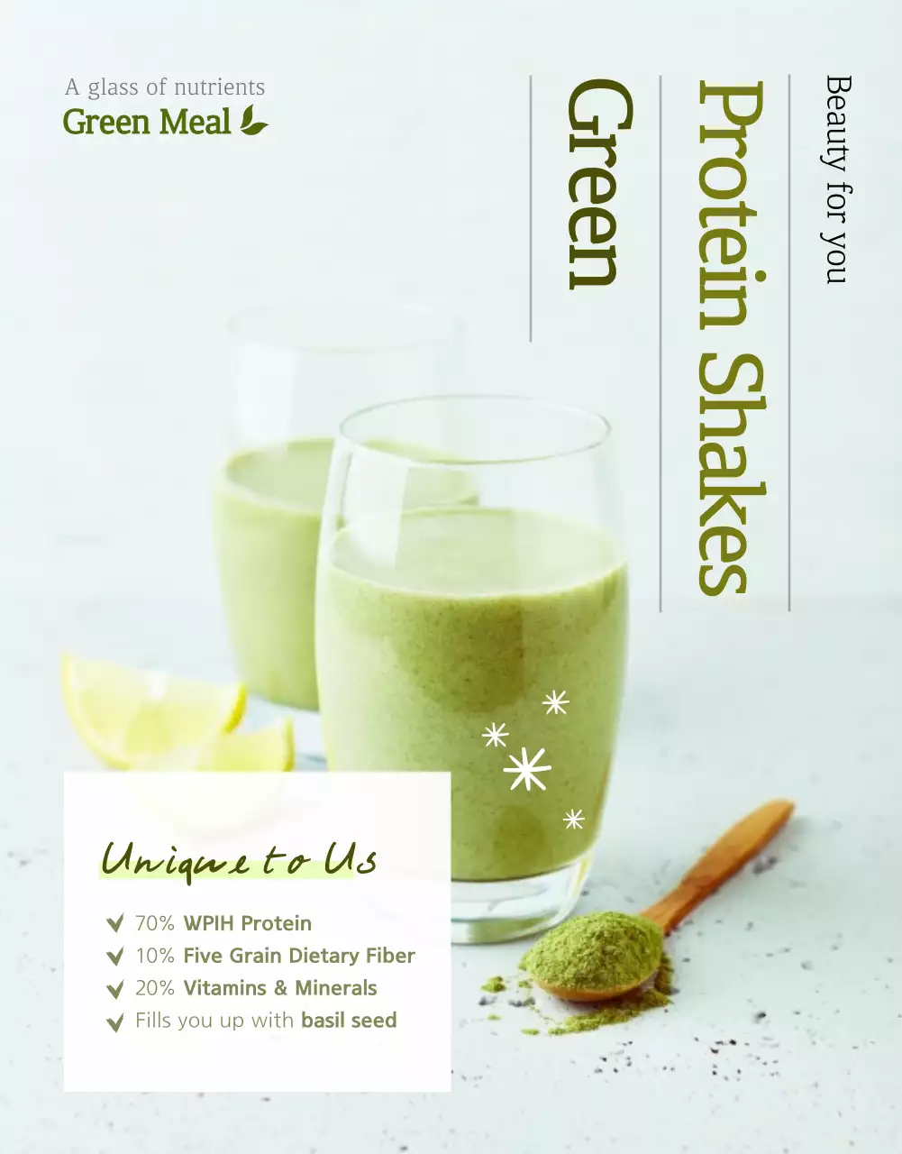 Green Modern Protein Promotion Poster