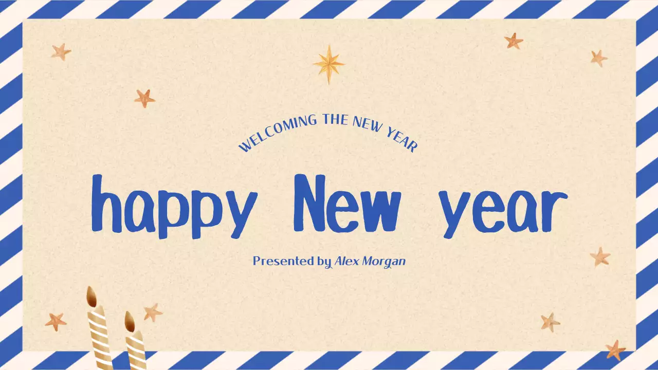 베이지색 심플한 새해카드 프레젠테이션