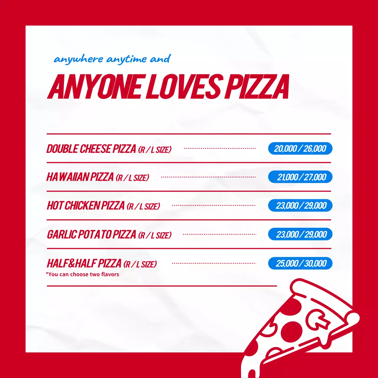 Red checkerboard hip concept pizza brand layout bundle pack