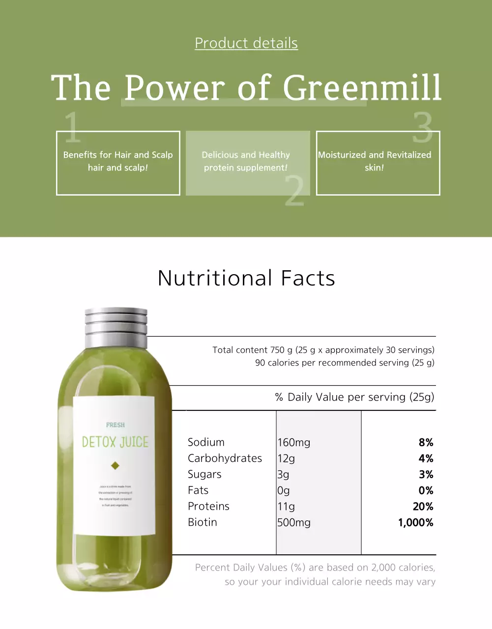 Poster Promosi Protein Hijau Modern