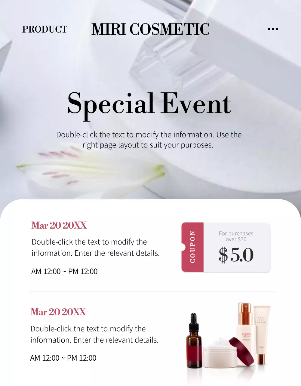 Pink Elegant Cosmetic Promotion Poster