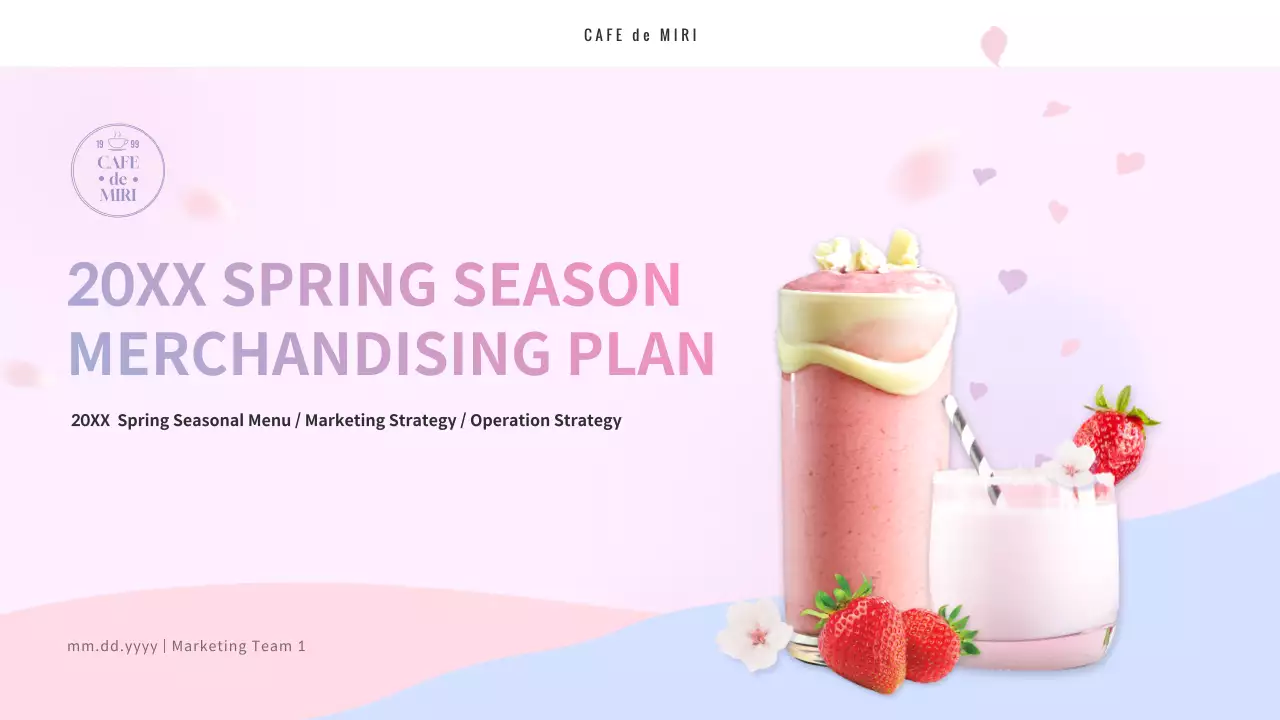 Pink Elegant Cafe Plan Presentation