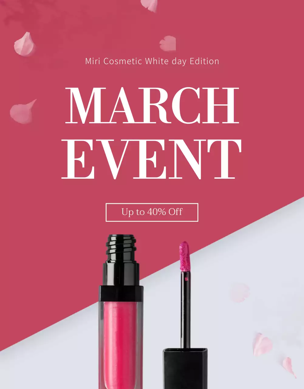 Pink Elegant Cosmetic Promotion Poster