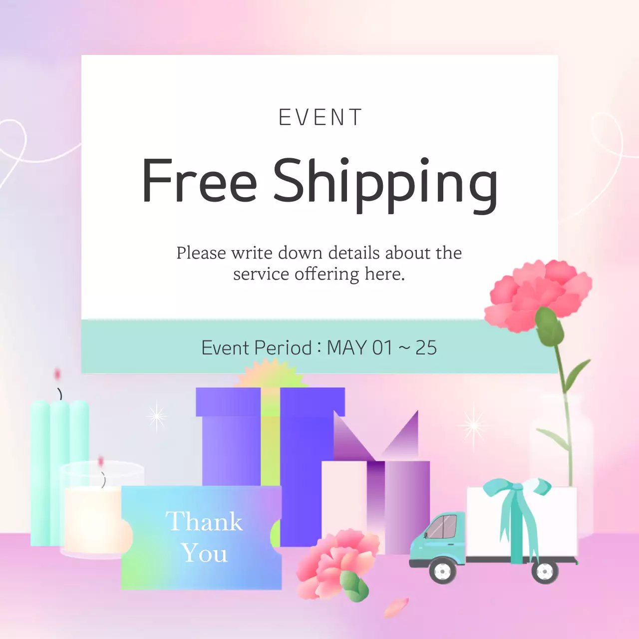 Pink Elegant Gift Promotion Instagram Carousel