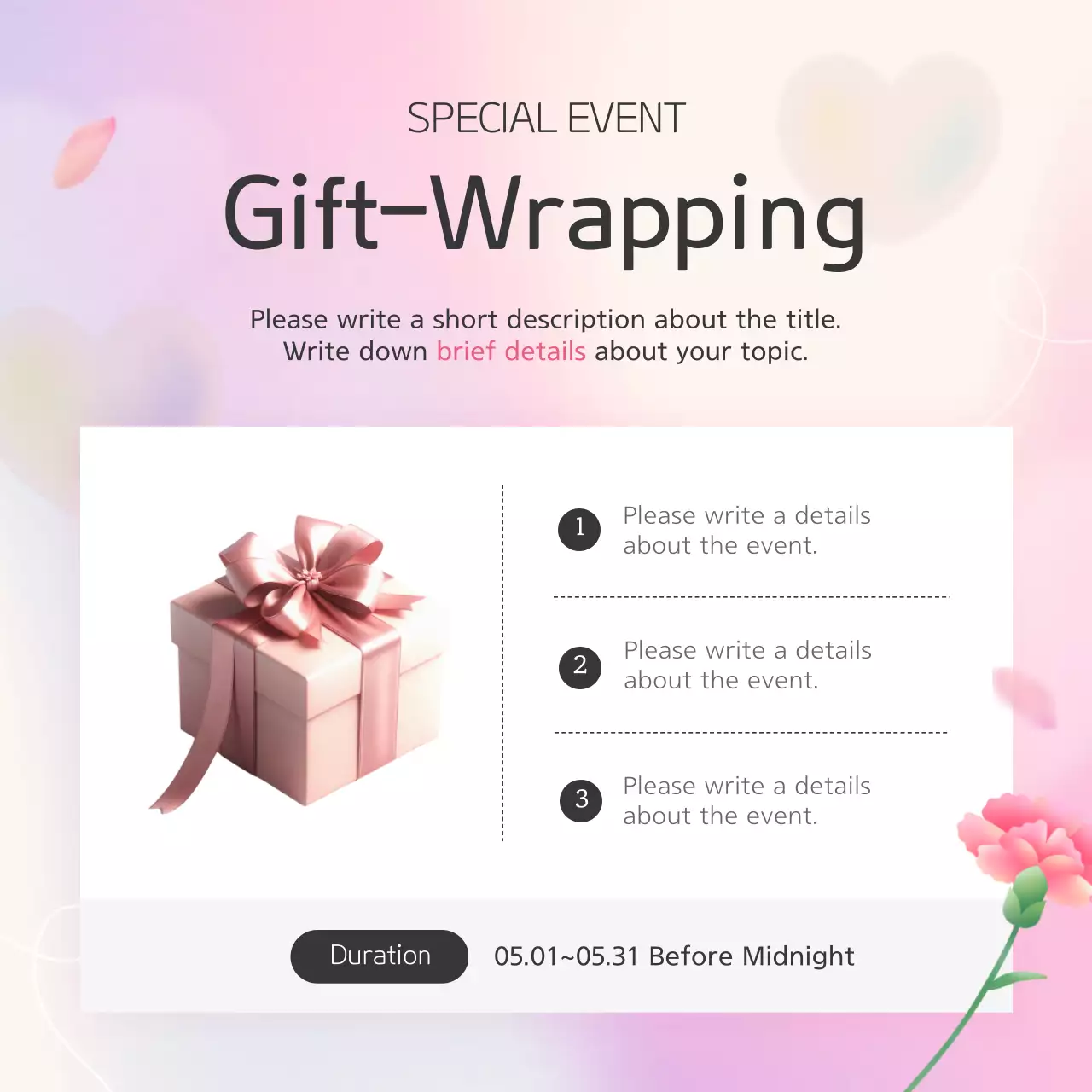 Pink Elegant Gift Promotion Instagram Carousel