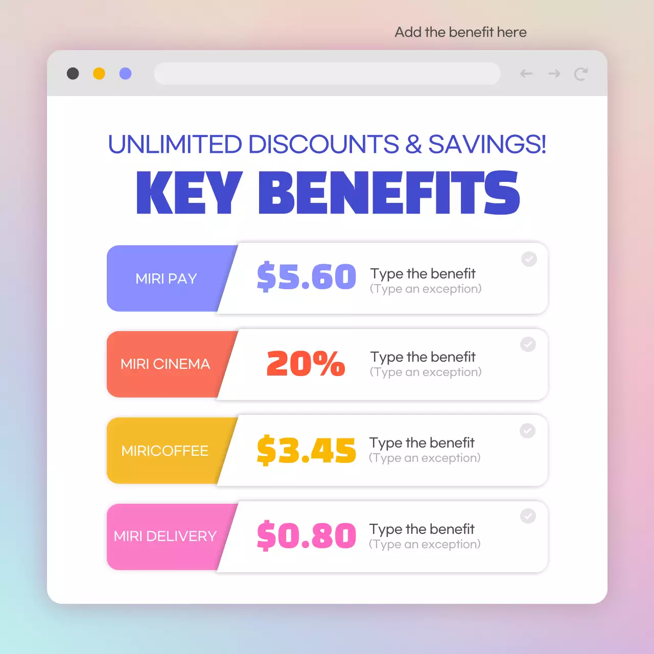 Promosi Kartu Modern Berwarna-warni di Instagram Carousel