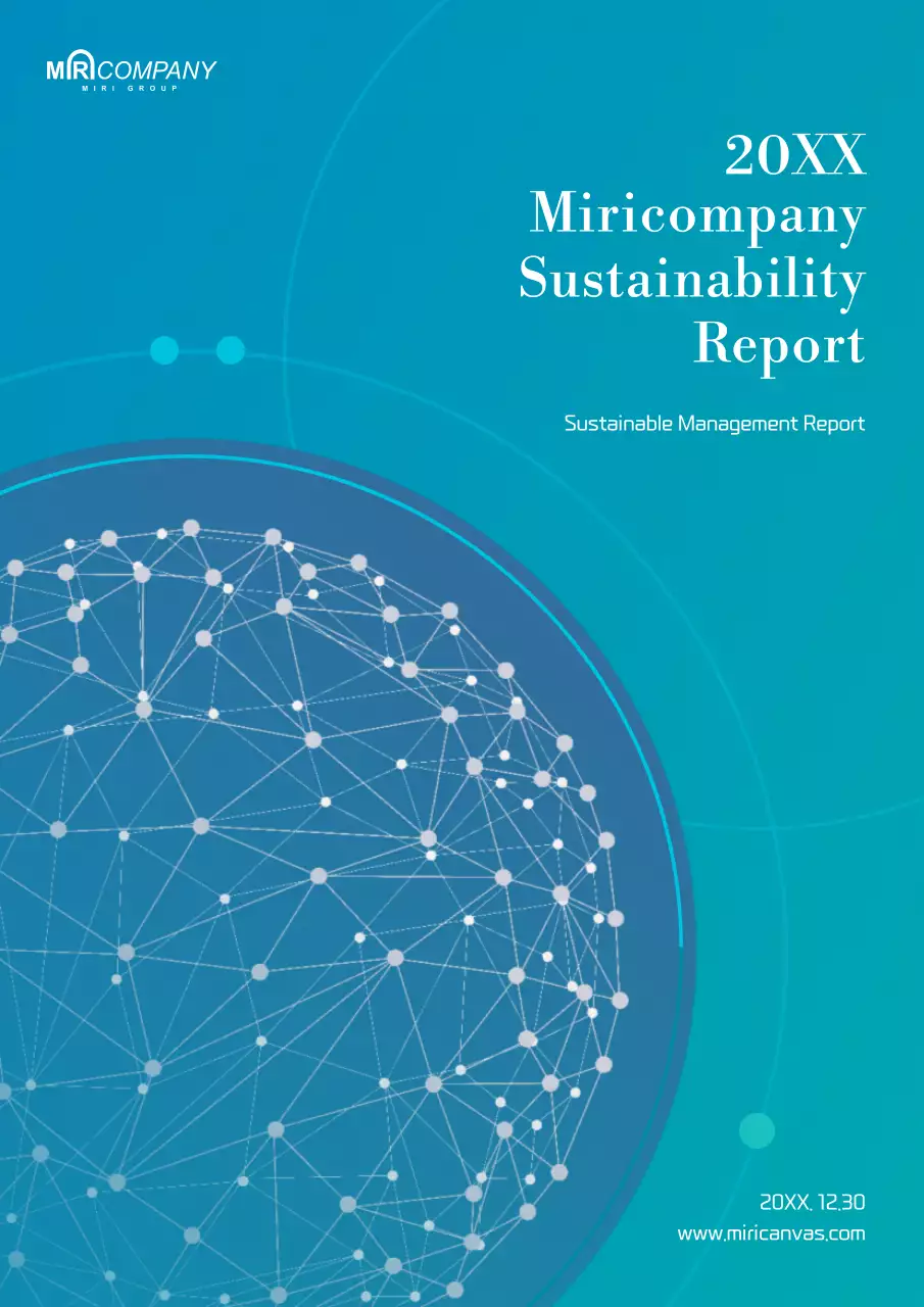 A simple sustainability report in blue