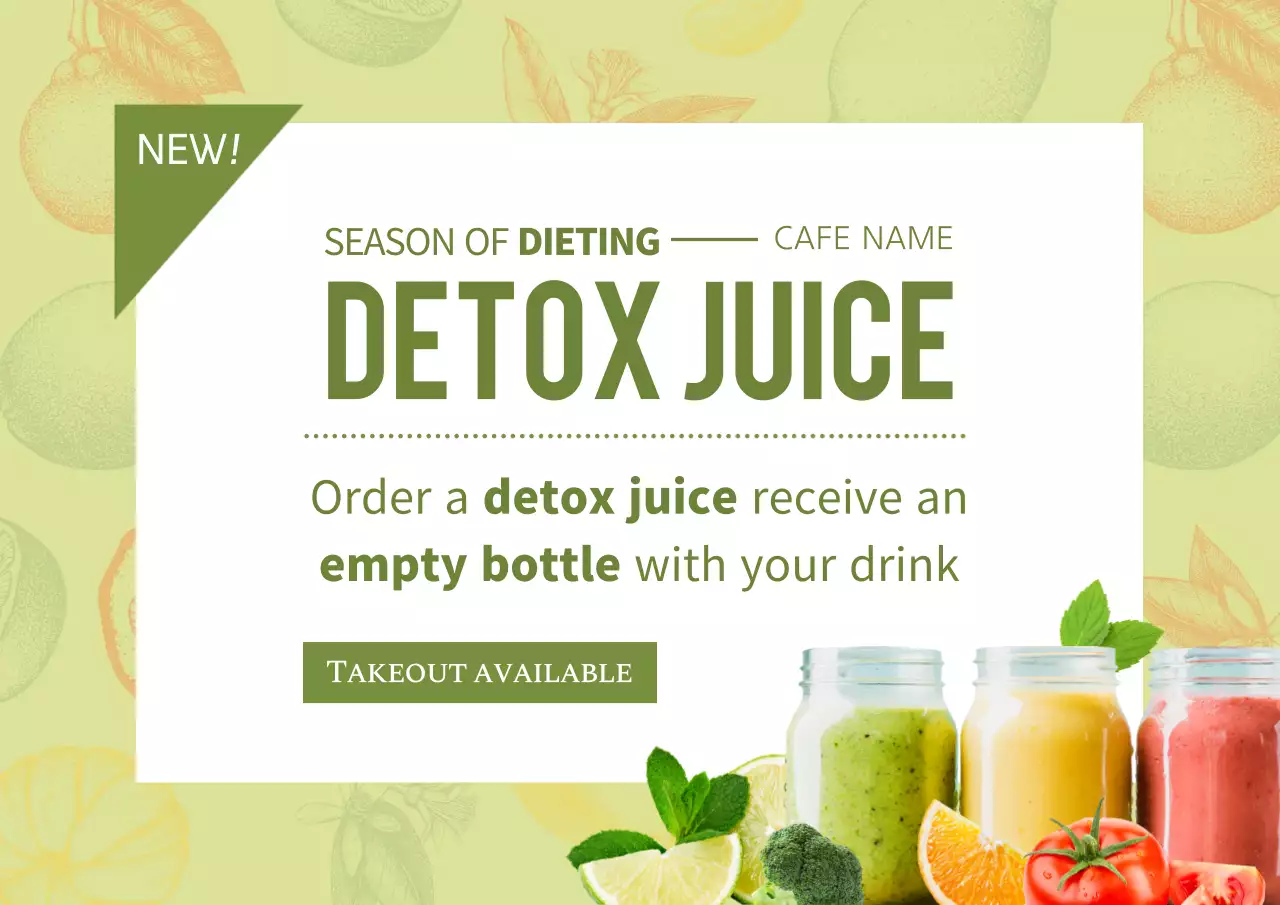 Green Modern Juice Promotion Poster