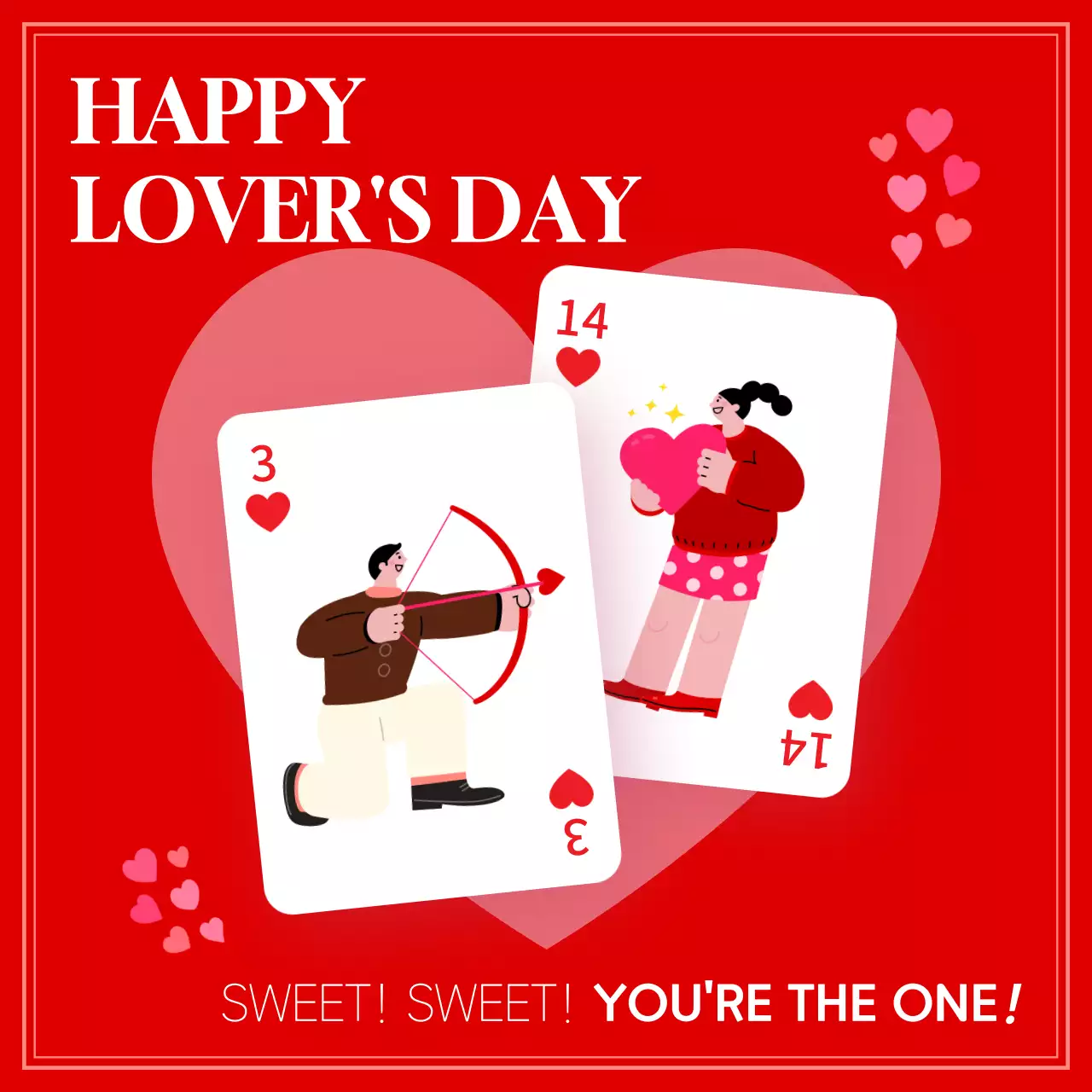빨간색 테마 카드 컨셉 귀여운 고백 화이트데이