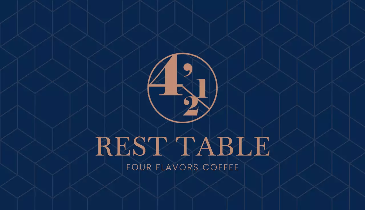 Navy Minimal Coffee Promotion Business Card