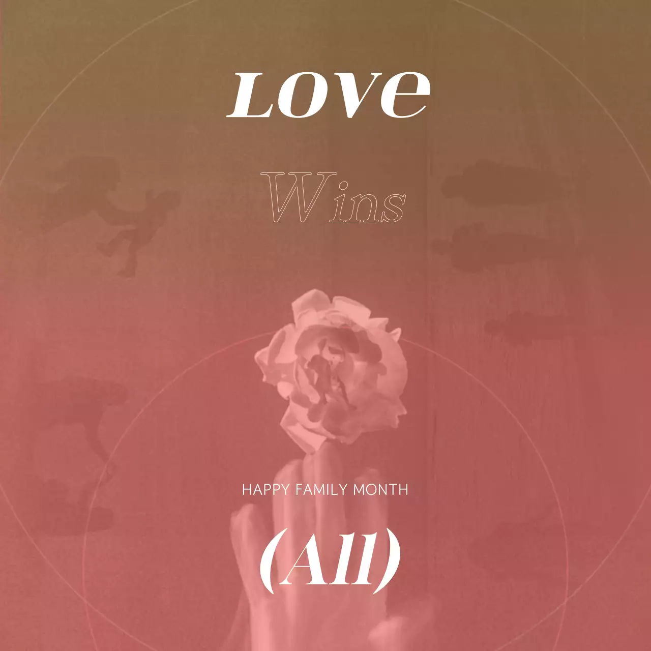 Coral Elegant Love Announcement Social Media Post