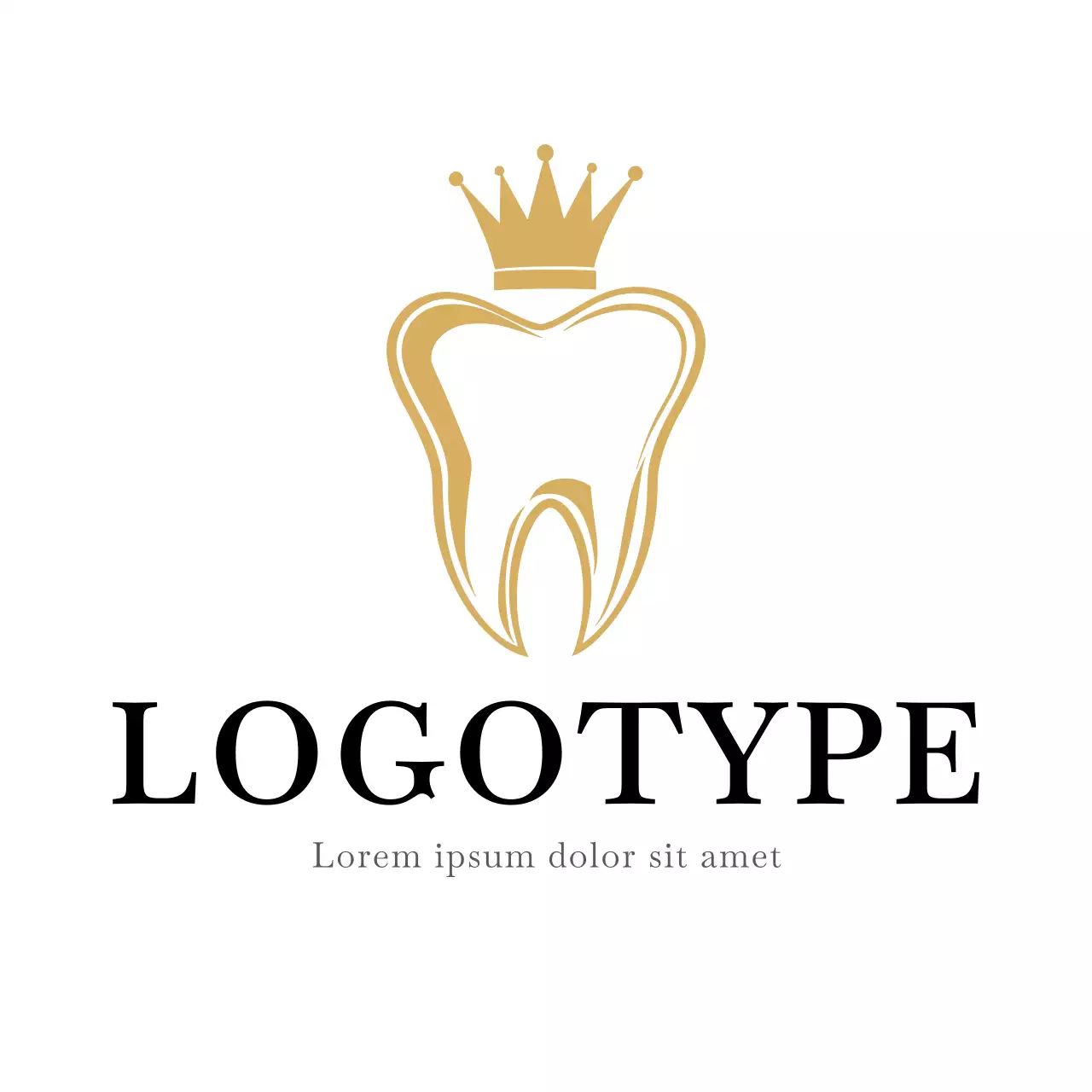 Gold Minimal Dental Logo