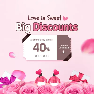 Pink Trendy Discount Promotion Social Media Post