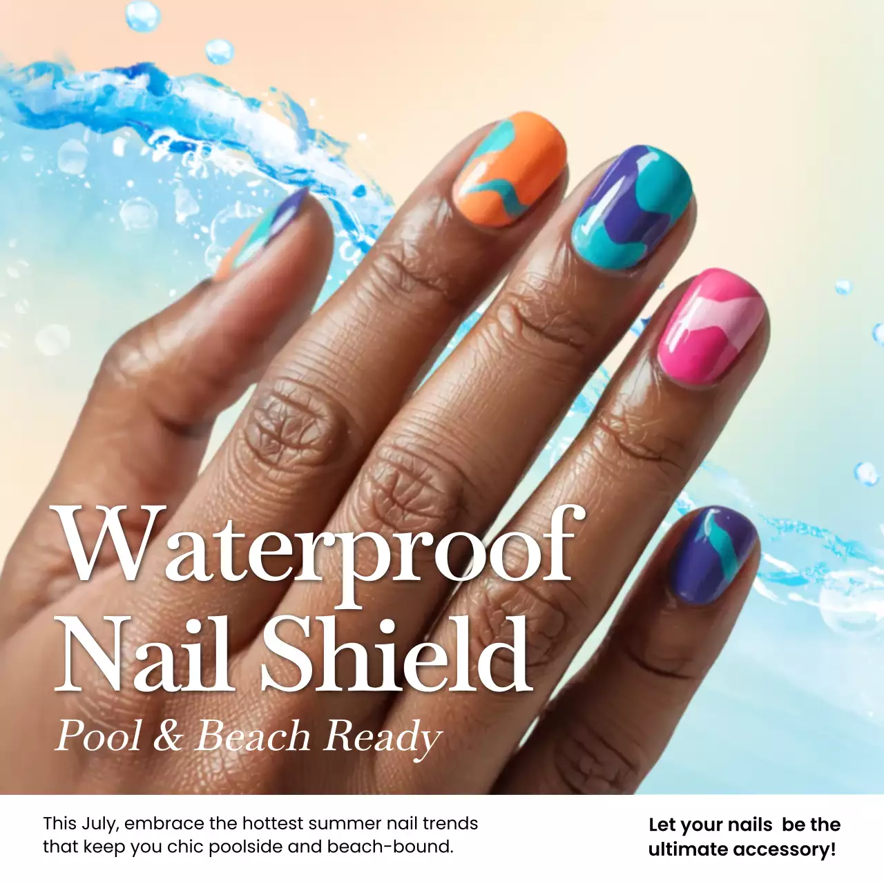 Colorful Modern Nail Art Advertisement Instagram Post