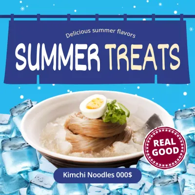 Blue Trendy Summer Promotion Social Media Post