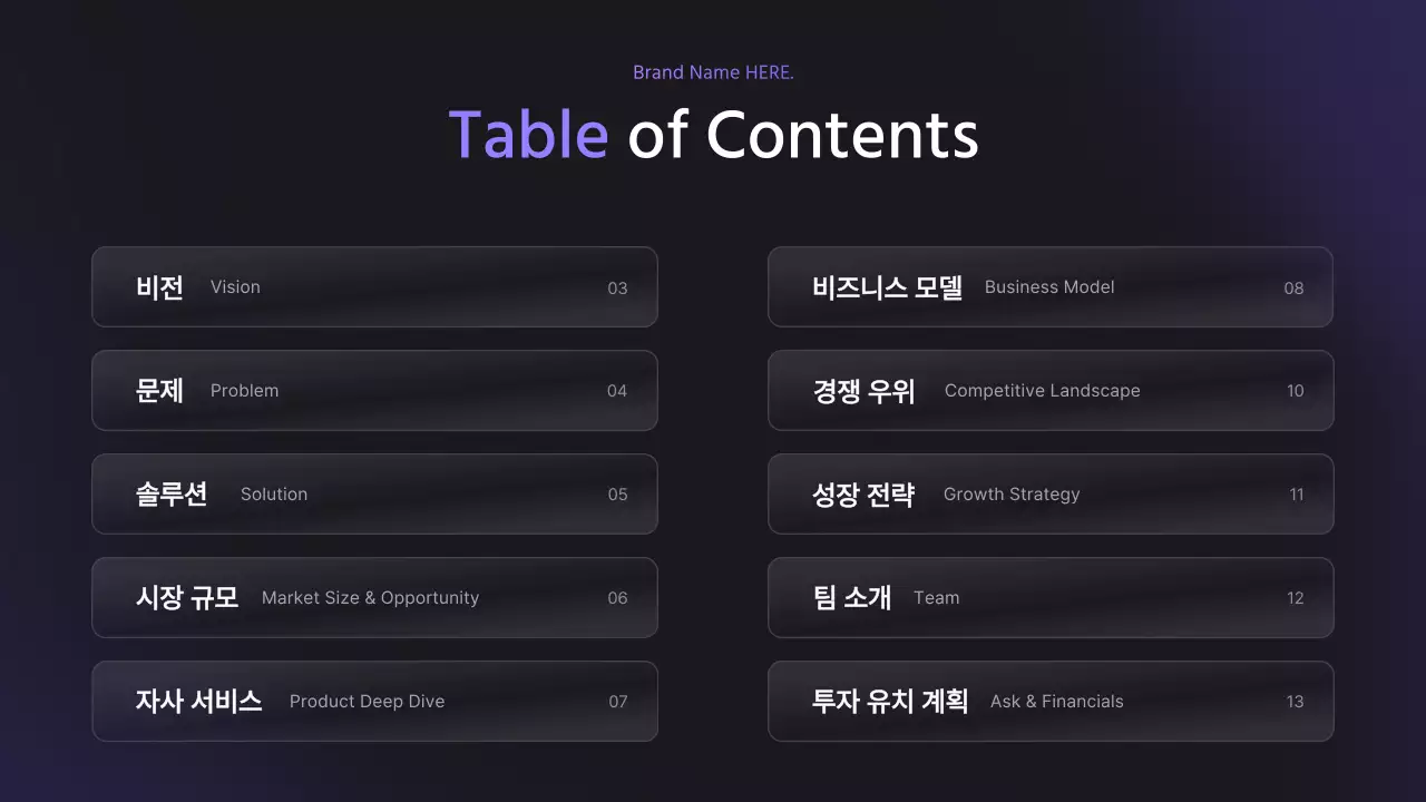 보라 모던 글라스 스타트업 설명