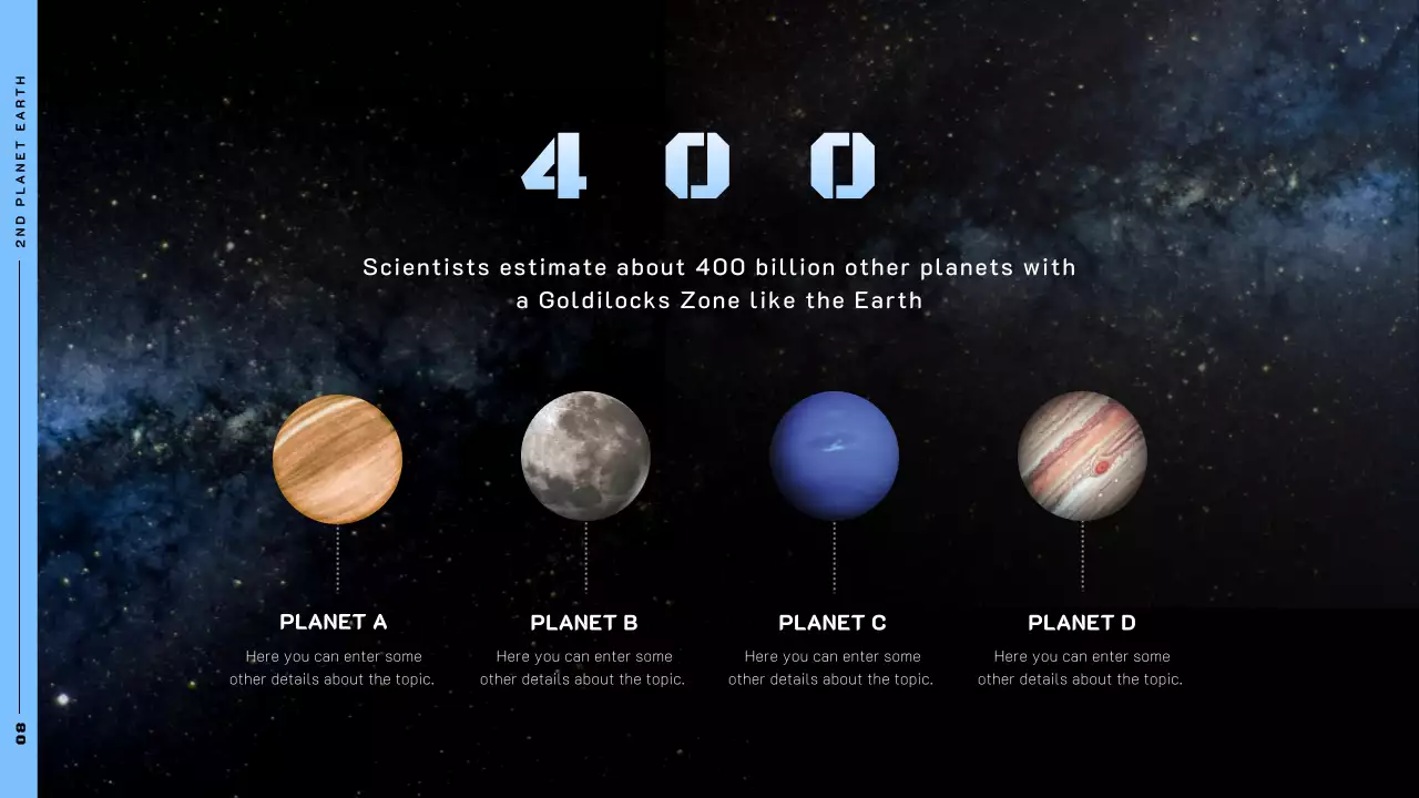 Chủ đề không gian sử dụng hình ảnh không gian trên nền đen