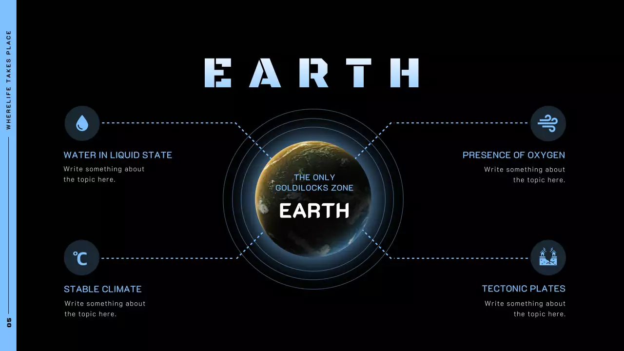 Chủ đề không gian sử dụng hình ảnh không gian trên nền đen