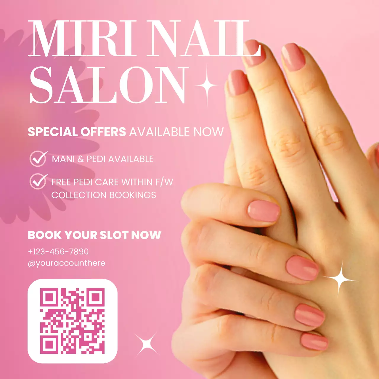 Pink Modern Nail Promotion Social Media Post