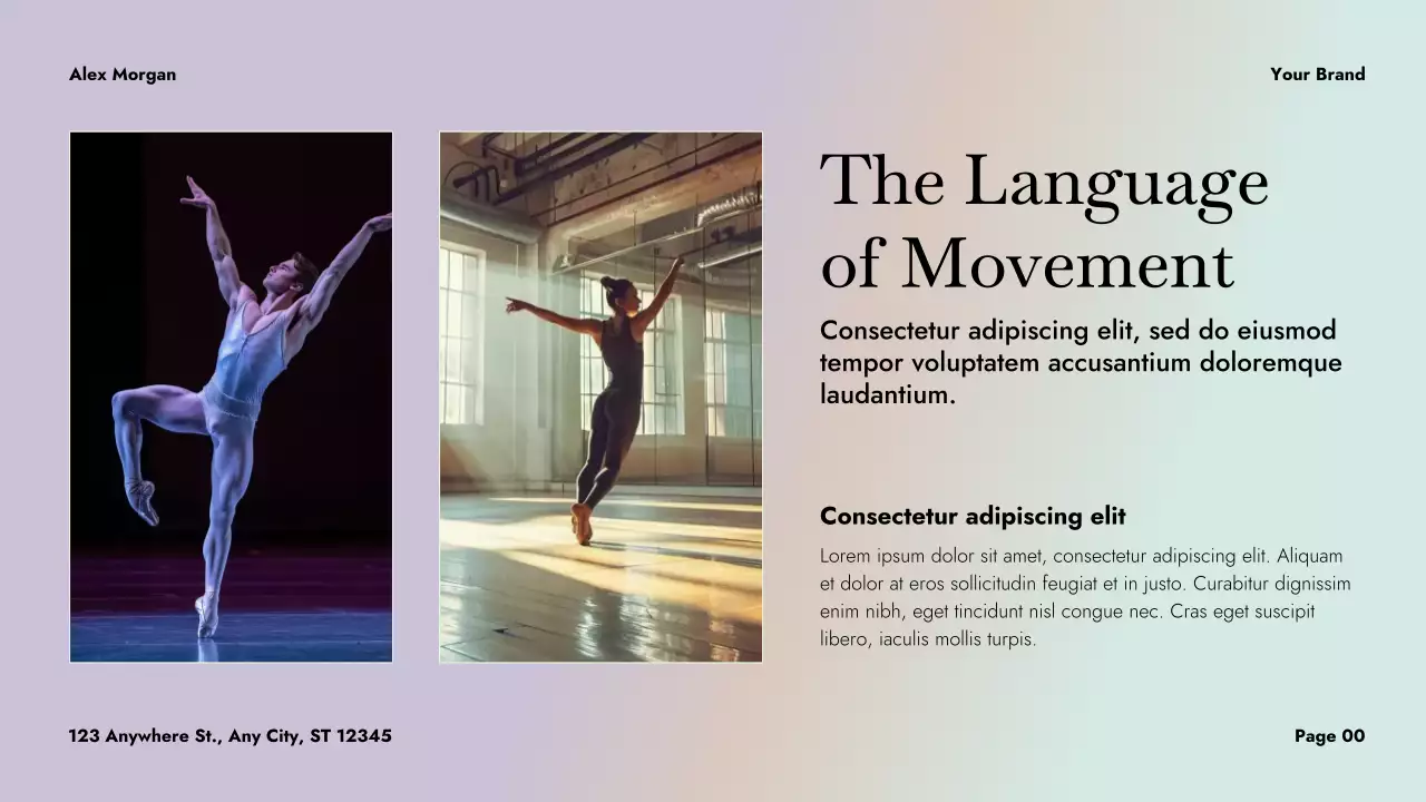 Purple Abstract Dance Storytelling Presentation