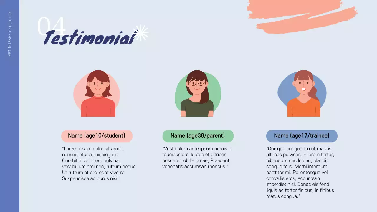 Art Psychotherapy Instructor Portfolio in Blue and Light Blue