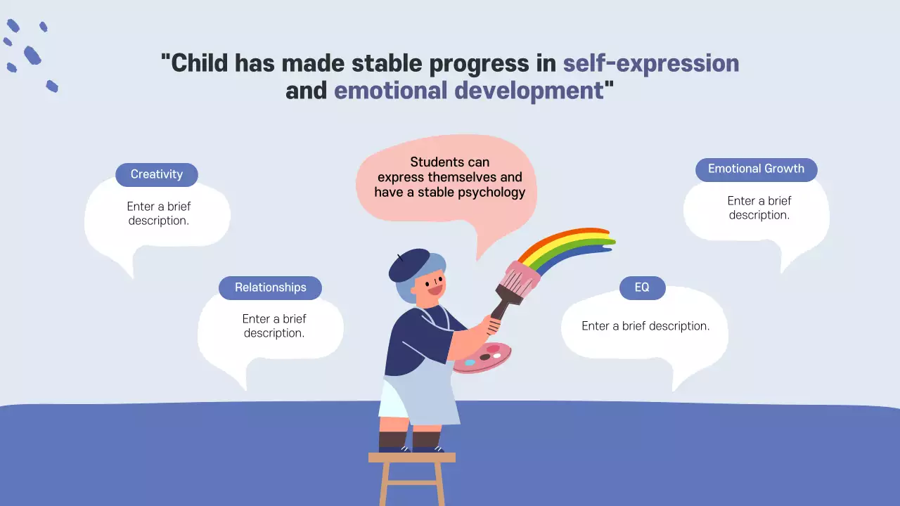 Art Psychotherapy Instructor Portfolio in Blue and Light Blue