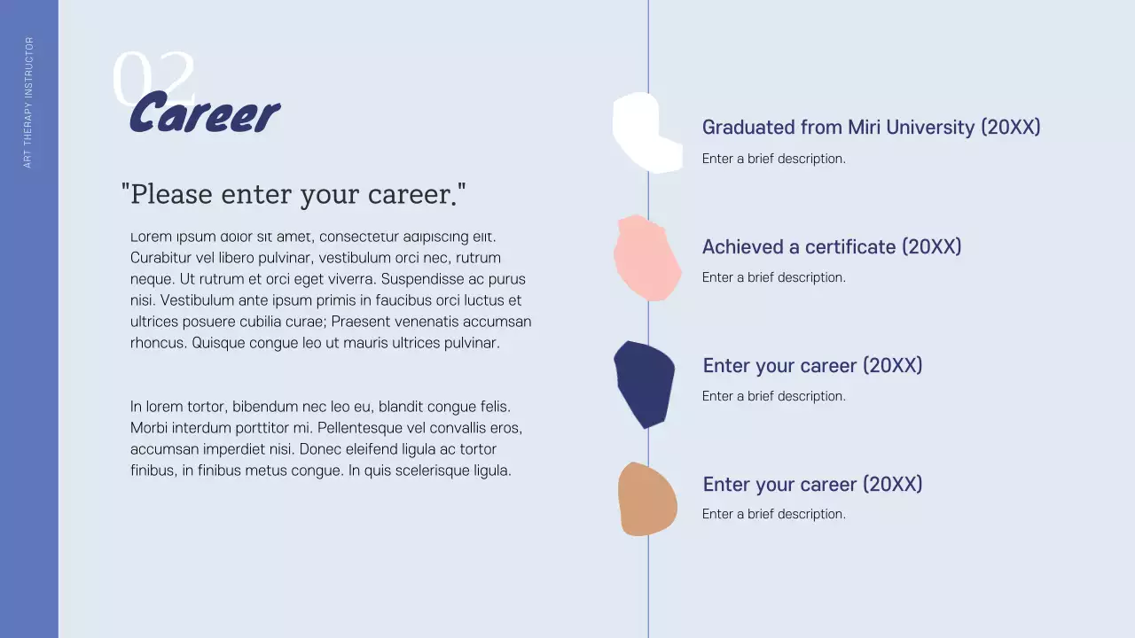 Art Psychotherapy Instructor Portfolio in Blue and Light Blue