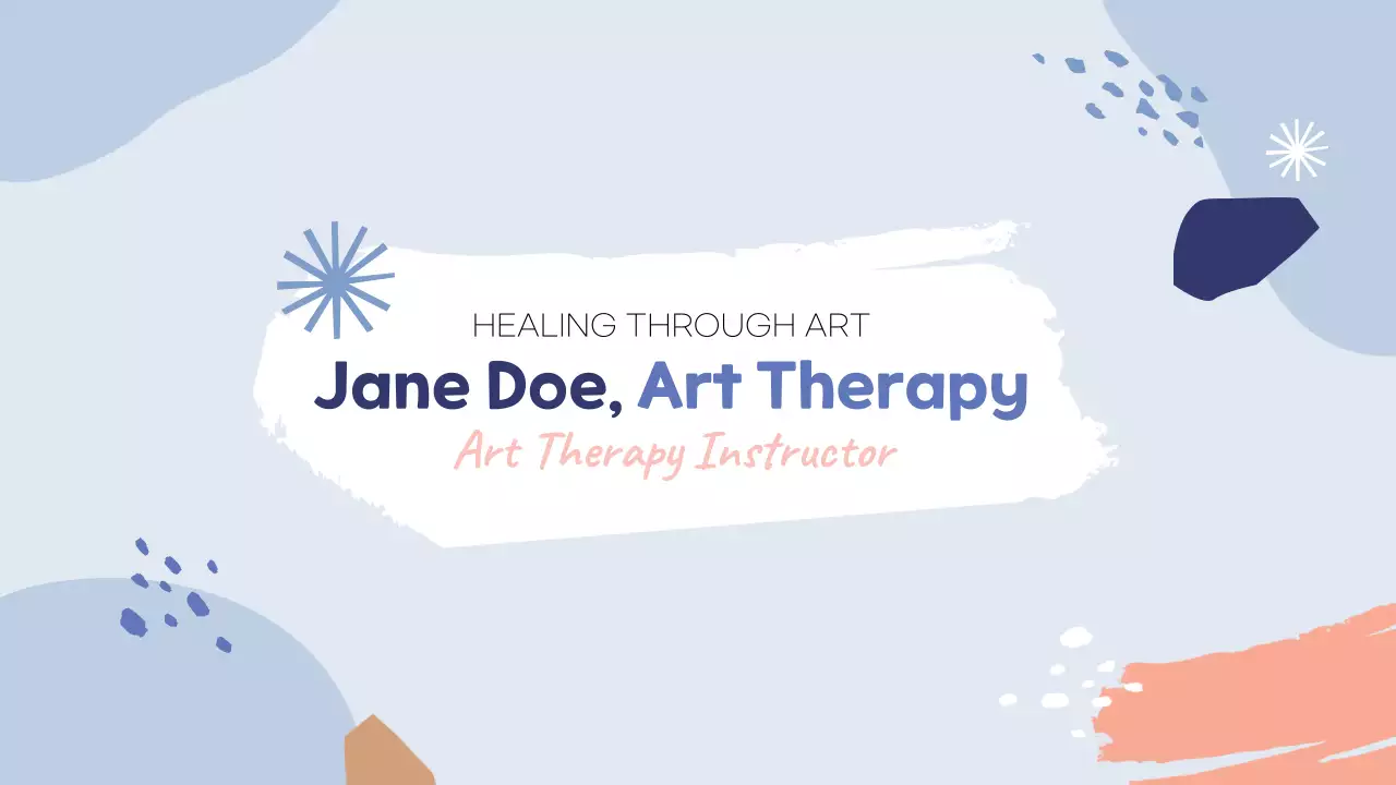 Art Psychotherapy Instructor Portfolio in Blue and Light Blue