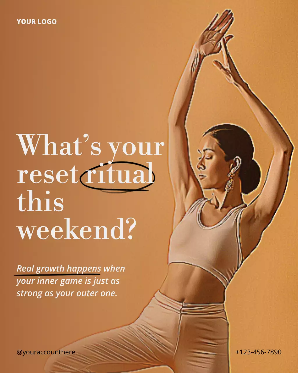 Brown and Beige Calm Labor Day Wellness and Fitness Motivational Quotes Instagram Post