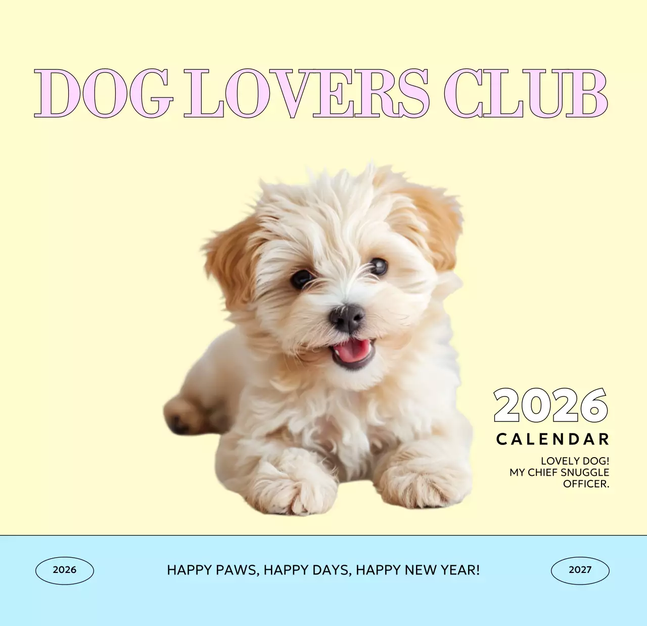 베이지 아기자기한 반려동물 달력