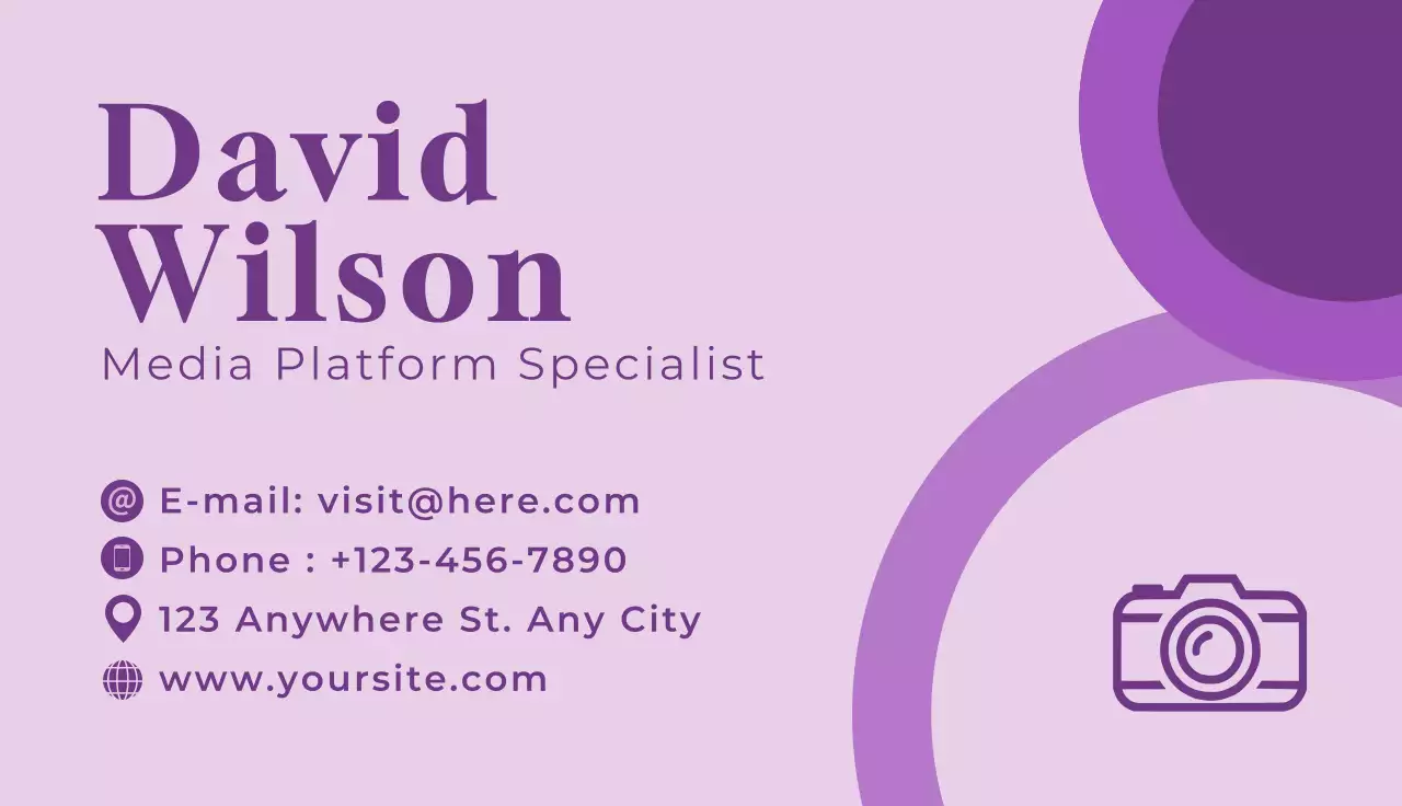 Purple Modern Media Business Card