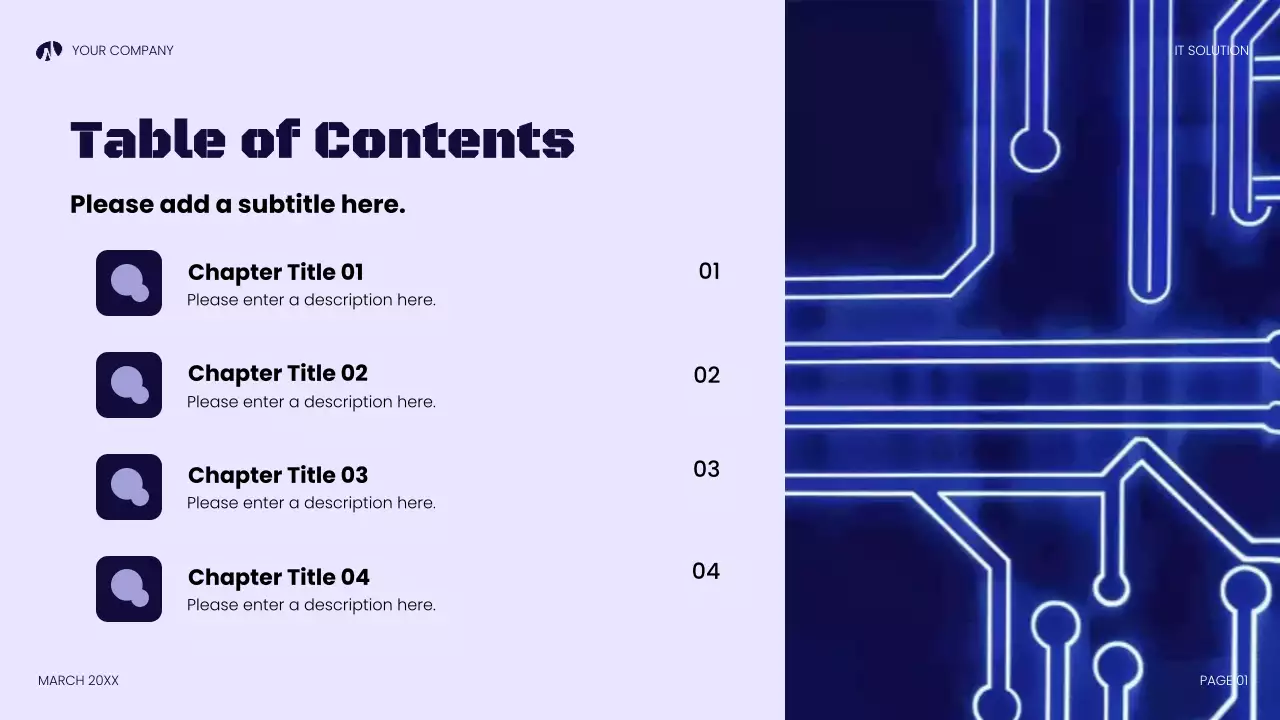 남색 모던 기술 설명