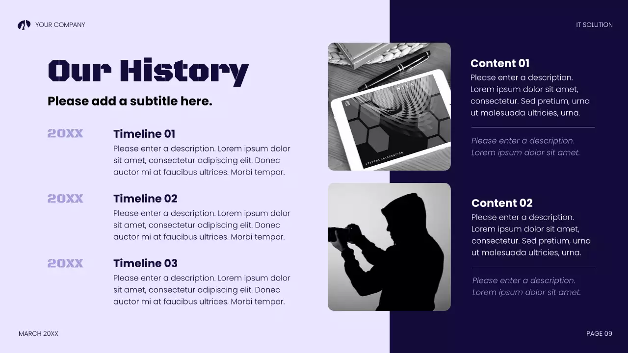 남색 모던 기술 설명