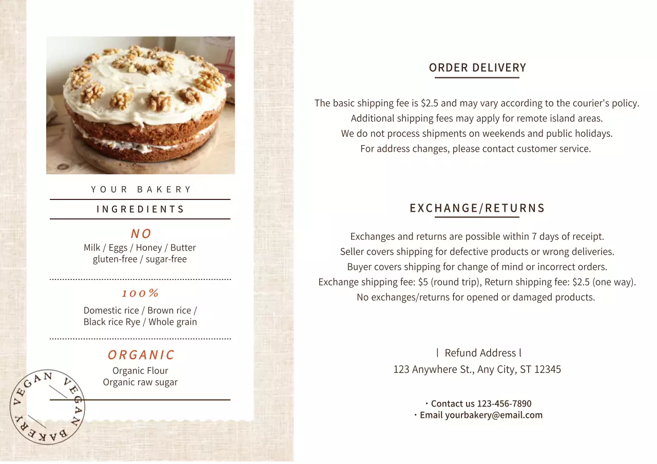 Beige Minimalist Vegan Menu Poster