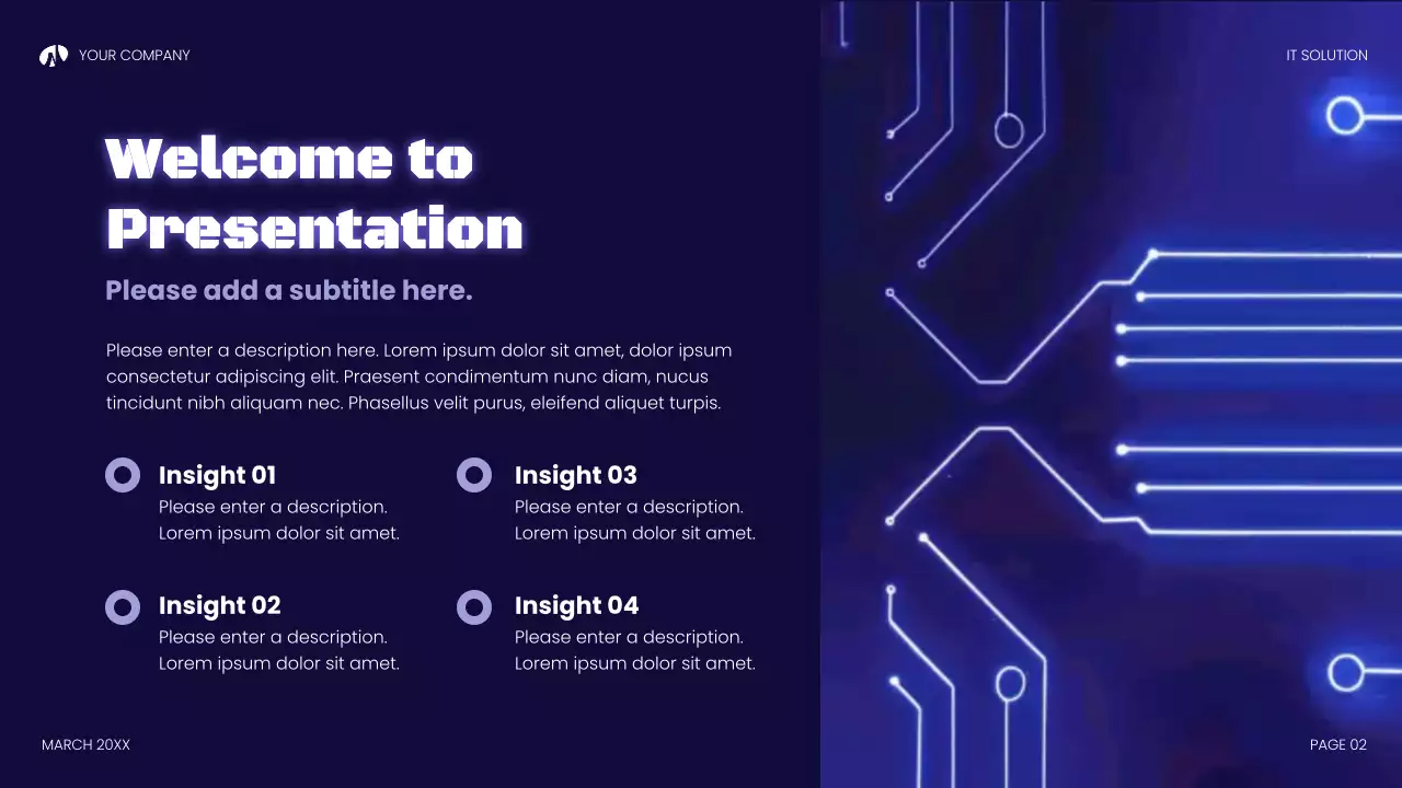 남색 모던 기술 설명