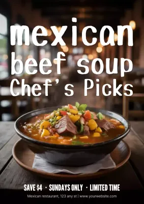 brown rustic soup promotion