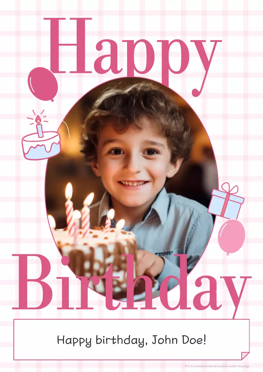 핑크 클래식 생일 초대 포스터