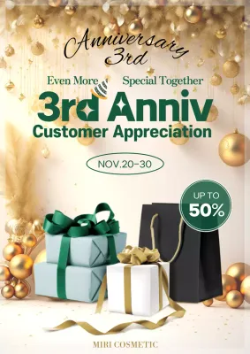Gold Elegant Anniversary Promotion Poster