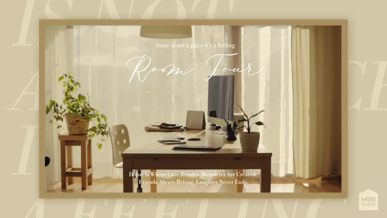 베이지톤 타이포 배경 감성적인 느낌의 공간 소개