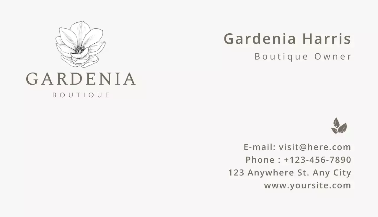 Beige Minimalist Boutique Business Card