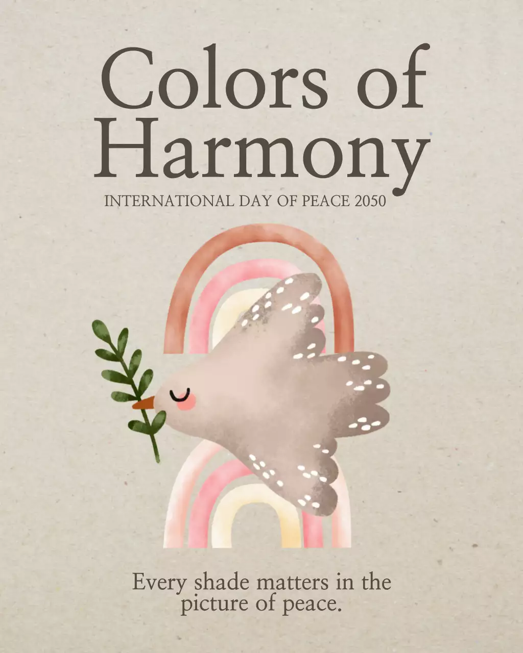 Beige Peace Illustration Event Instagram Post